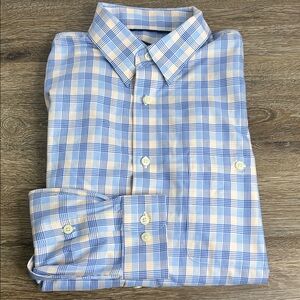 Orvis Plaid Button-Down Shirt | Blue & Yellow Check | 100% Cotton | Men’s XL